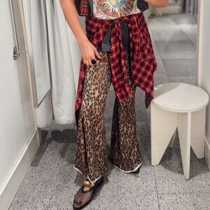 Leopard Print Flared Pants